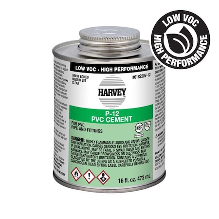 Oatey Oatey Clear Cement For PVC 16 oz 018220V-12